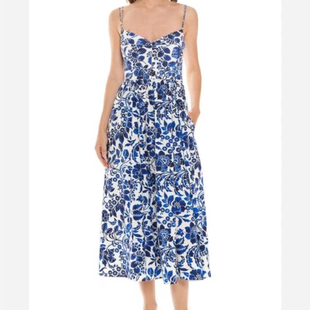 La Ligne Tracy Dress in blue floral size medium